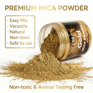 Poudre de mica dorée LEQU Happy And Fun 100g, pigment métallique pour artisanat, art et projets de bricolage - Product Image 2