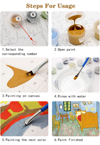 Pittura con i numeri Diy Scenery pittura a olio Canvas Kit Palace River Evening Art Hanging Picture Decor per camera da letto - Product Image 5