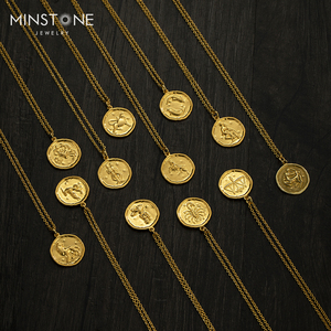 Collier pendentif en or véritable <span class=keywords><strong>2022</strong></span>, de haute qualité, bagage vintage à la mode, bijoux commémoraux - Product Image 3