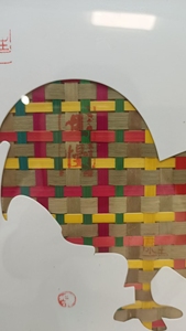 Lukisan bingkai foto ayam tenun bambu warisan budaya tidak teratur buatan tangan kustom ornamen seni bambu buatan tangan - Product Image 4