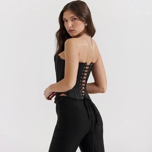 เสื้อครอปท็อป OUDINA รุ่น Summer Dropshipping ดีไซน์หรูหรา สายรัดไหล่แบบไร้สาย ทรงบอดี้สูท แต่งโครงรัดรูปทรงปลากระเบน - Product Image 4