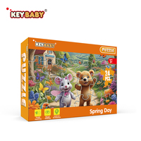 Puzzle éducatif personnalisé Keybaby, dessin animé, 51 à 100 pièces, impression couleur, boîte cadeau, coins arrondis