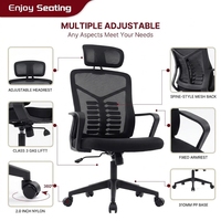 Chaise de bureau exécutive pivotante ergonomique moderne en maille avec dossier réglable, modèle 6702, personnalisable, vente en gros, usine Yike