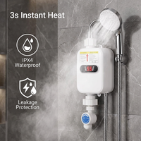 Chauffe-eau instantané électrique intelligent thermostatique 110V pour petite salle de bain domestique, douche chaude en acier inoxydable pour extérieur, hôtel, camping-car