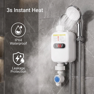 <span class=keywords><strong>Calentador</strong></span> de Agua Eléctrico Instantáneo sin Tanque, Termostático Inteligente de 110V para Baño Pequeño, Ducha Caliente de Acero Inoxidable para Exteriores, Hotel, RV - Product Image 2