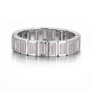 14 Karat 18 Karat massives Weißgold Smaragds chliff IGI-zertifizierte Labor diamanten Feine Ringe Kunden spezifische Trau ringe für Frauen Männer Weihnachts geschenk - Product Image 3