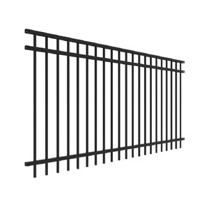 Ağır çinko kaplı Modern çelik çit siyah renk dökme galvanizli demir çelik çit Panel bahçe çit dekoratif - Product Image 1