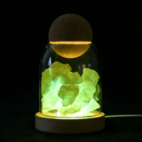 Diffuseur d'arômes en cristal multicolore, ornement en pierre, cloche en verre créative avec veilleuse LED, décoration d'intérieur pour huiles essentielles, artisanat