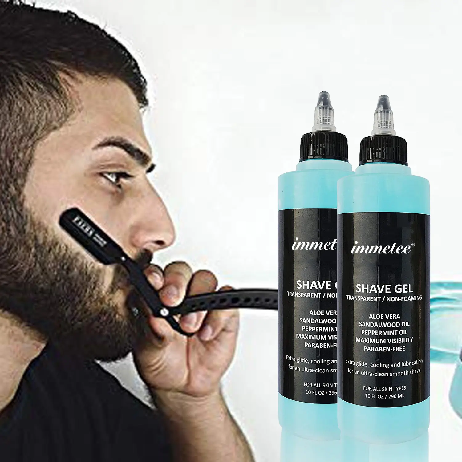 Productos para el cuidado de la barba para hombre, Gel de afeitar calmante de Aloe orgánico para afeitado suave, precio de fábrica