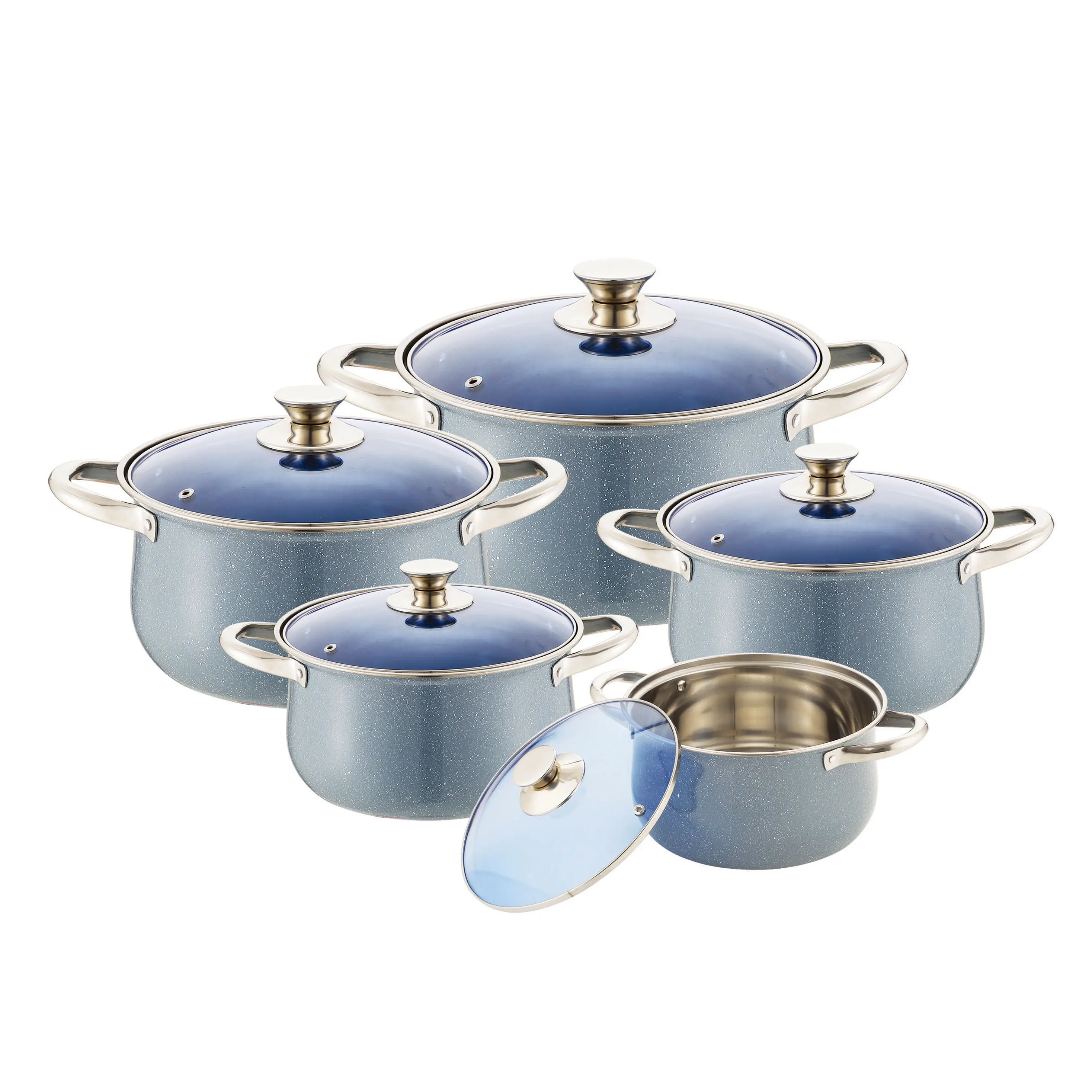 New style hot pot 5pcs stainless steel casserole cookware set dish sets