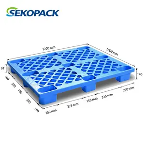 Plastic pallets packaged with grid card board dampproof pad pallet for logistics goods