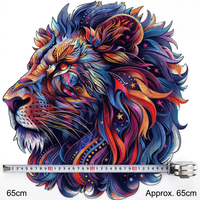 Puzzle en bois psychédélique en forme de tête de lion, motif tourbillon ornemental, crinière découpée au laser, en tilleul finition satinée, coffret cadeau, directement de l'usine OEM