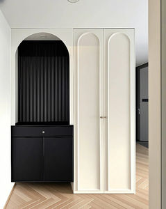 Modern Freestanding Melamine Wood <b>Wardrobe</b> for Apartment Hotel Bedroom Hinged Doors Clean Folding Features MDF for Dining Use - Product Image 3