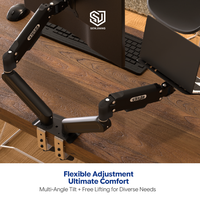 Support de moniteur double rotatif à 360 degrés universel pour usine, support de bureau de haute qualité personnalisé avec plateau pour ordinateur portable