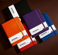 Carnet de notes A5 en cuir PU rigide avec logo personnalisé en relief, ligné, avec bande élastique – Vente en gros 2026
