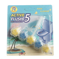Bloc désodorisant solide suspendu parfumé aux fleurs pour cuvettes de toilettes, anti-calcaire et éliminateur d'odeurs pour salles de bain domestiques