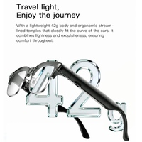 Lunettes Intelligentes avec Caméra 8MP, Capture Vidéo 1080P, Reconnaissance Visuelle IA 5.4, Réduction de Bruit ENC, Étanchéité IPX4, 42g, Idéales pour les Voyages