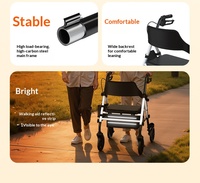 Aide à la marche électrique en acier, pliage en une seconde, fauteuil multifonctionnel pour personnes âgées, chariot de courses, capacité 136 kg, étanche