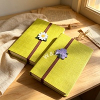 Marque-page élastique 3D en forme de fleur A5 en cuir PU, sangle de livre réglable, marqueur pour journal, accessoires de lecture, cadeau pour les amoureux des livres