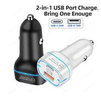 Adaptateur de chargeur de voiture USB-C universel personnalisé à 2 ports 48W avec charge rapide PD et Quick Charge 3.0