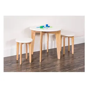 新来的儿童圆形木桌椅家庭学校幼儿园课桌