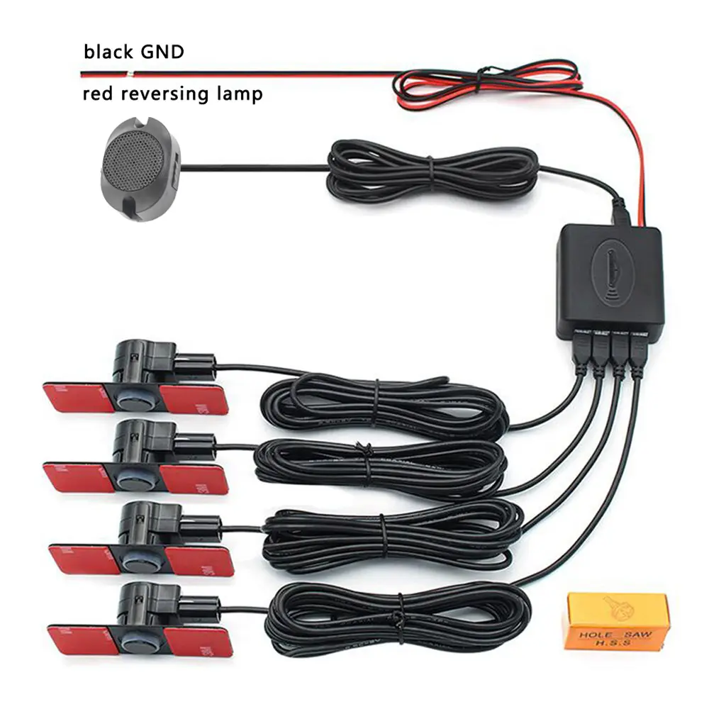 Auto Car Parking Radar 4 Sensors Car Parking Sensor Reversing Radar Car Reversing Aid