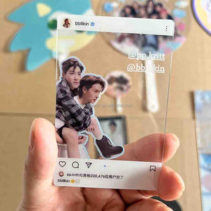 Cadeau Kpop <span class=keywords><strong>pas</strong></span> <span class=keywords><strong>cher</strong></span> personnalisé étoile coréenne en plastique PVC transparent carte <span class=keywords><strong>de</strong></span> visite décorative billet Instagram - Product Image 3