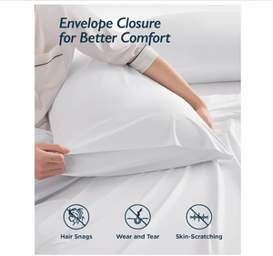 Juego <span class=keywords><strong>de</strong></span> Sábanas <span class=keywords><strong>de</strong></span> Lujo al por Mayor con Logotipo Personalizado, 4 Piezas, 100% Algodón Satinado, <span class=keywords><strong>300</strong></span> <span class=keywords><strong>Hilos</strong></span>, Sábana Plana y Ajustable - Product Image 5