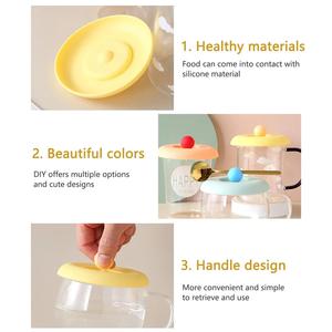 Dễ thương phổ Silicone cup nắp với muỗng chủ bụi và lỗi bằng chứng chịu nhiệt cho tất cả các loại chén trà & saucers - Product Image 6