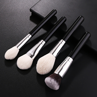 Set Kuas Makeup Kabuki Profesional IPRESTA 15 Buah dengan Gagang Kayu Aluminium untuk Foundation, Eyeshadow, Concealer, dan Penggunaan Mencukur