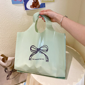Shopping Bag in plastica personalizzato con manico, Logo personalizzato, Tote Bag in plastica per la spesa al dettaglio - Product Image 2