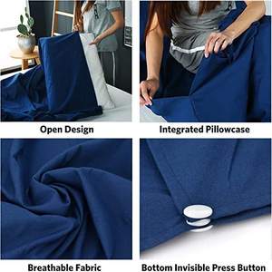 Sac de couchage Woqi type enveloppe, bleu foncé, polyester 930g, respirant, pour adultes, voyage, camping, avec sac de transport - Product Image 5