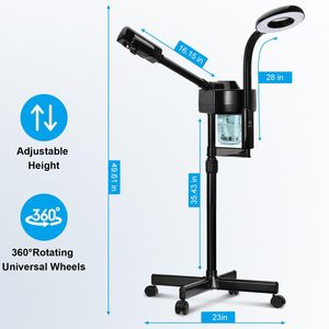 Appareil de soin du visage professionnel à vapeur chaude, pulvérisation nano hydratante, avec <span class=keywords><strong>loupe</strong></span> et lampe, pour salon de beauté - Product Image 3