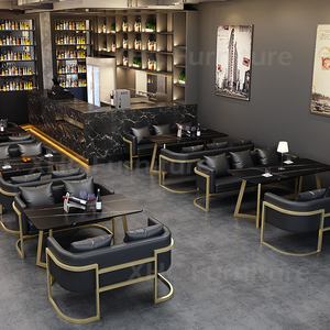 Juego de Mesa y Sillas para Restaurante Personalizado en Oferta, Estructura Metálica, Diseño Moderno y Lujoso para Cafetería, Bar, Bistro, Hoteles - Product Image 2