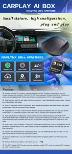 NAVLYNX CarPlay AI Box אלחוטי אנדרואיד אוטומטי אלחוטי CarPlay מולטימדיה לרכב הפעלה תיבת טלוויזיה נטפליקס יוטיוב 4G+64G LTE GPS wifi