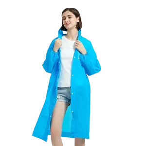 Impermeable portátil de viaje para adultos EVA impermeable largo Poncho de cuerpo completo al aire libre grueso no desechable un bolsillo impermeable lluvioso