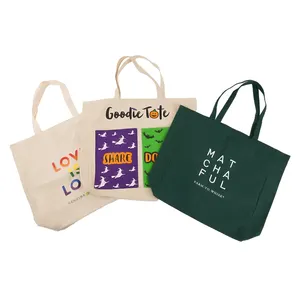 Eco personalizado reutilizable publicidad regalo promocional personalizado orgánico impreso llevar lona Tote compras bolsa de algodón Natural