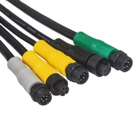 Adaptateur de prise 12V avec fil noir M10 mâle femelle 2 3 4 5 connecteur 6 broches pour alimenter les petites lumières LED électroniques