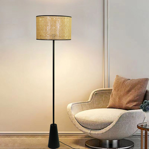 Giỏ Hình Trống Đèn Ngủ Bằng Mây Tre Chụp Đèn Bàn Đèn Sàn Màu Đen Che Bóng Râm Phong Cách Châu Âu Cổ Điển - Product Image 2