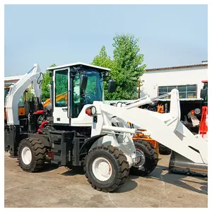 Gratis Verzending 4wd Backhoe Graafmachine 1 Ton Diesel Epa Motor Mini Backhoe Loader