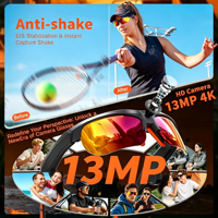 Lentes Inteligentes S100 con IA, Cámara de 13MP, Wi-Fi para Traducción por IA, Grabación de Fotos/Vídeos, Batería de 290mAh