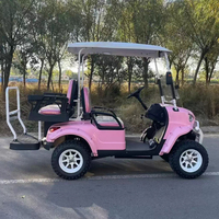 Pièces de voiturette de golf électrique 48V 120A couleur rose 4 places avec batterie au lithium, kits de carrosserie pour buggy de golf et dune buggy