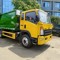 Camion de collecte des déchets de moyenne capacité Hao-WO Hanjiang 4x2 10CBM avec compacteur hydraulique, Euro 5 Euro 6