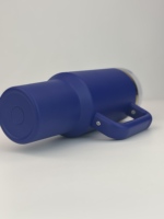 Gobelets isothermes personnalisés avec logo, 40 oz, plaqués or miroir, avec poignée, gobelet de sport isolé sous vide avec poignée détachable