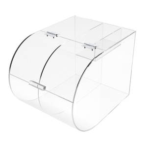 Distributeur <span class=keywords><strong>de</strong></span> bonbons en acrylique transparent 9X12X9 "Perspex rond chocolat grains <span class=keywords><strong>de</strong></span> café Goodie Bin avec Scoop Chamber - Product Image 1