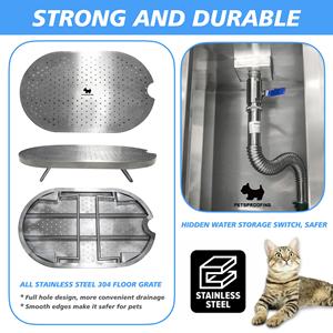 Novedad diseñado SALÓN DE ASEO interior de acero inoxidable para mascotas agua Spa burbuja perro bañera bañeras bañera - Product Image 3