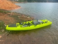 Kayak de pêche à pédales pour une personne, 10,5 pieds, avec moteur électrique, en plastique HDPE, pour les voyages en mer et les rivières