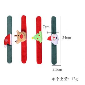 Plush Bracelets Santa Claus Xmas <b>Tree</b> Slap Wristband Merry Gift for Christmas Kids Supplies Toys - Product Image 3