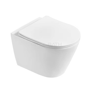 ORTONBATH Couvercle de toilette mural allongé moderne sans rebord avec double chasse et fermeture douce en céramique - Product Image 4