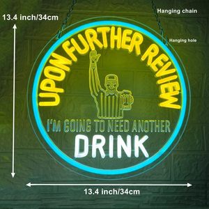 Insegna al Neon Bar della birra dopo un'ulteriore revisione avrò bisogno di un'altra bevanda segno di luce al Neon per regalo di arredamento Garage grotta uomo - Product Image 6